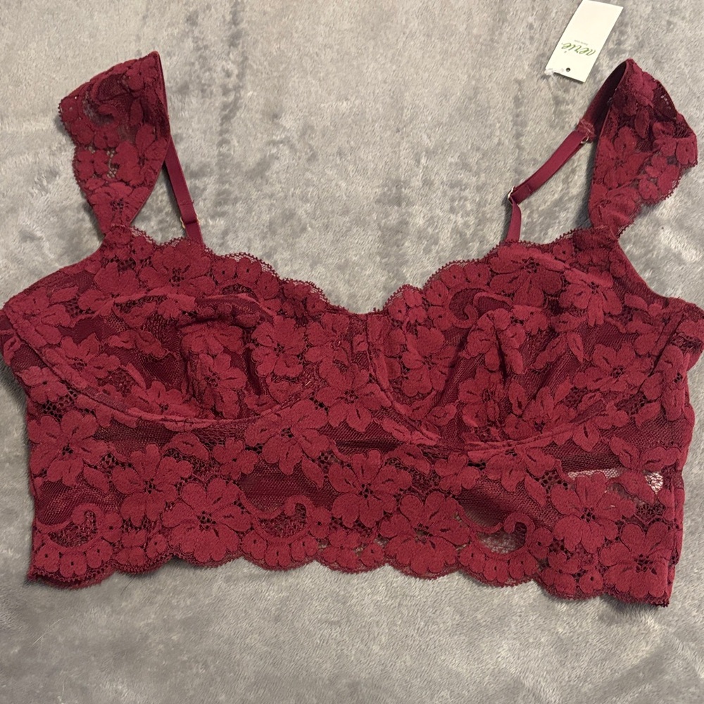 American Eagle Outfitters Lace Bralette in Deep Red